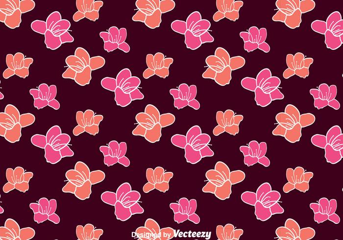 Nice Rhododendron Flowers Pattern Background vector