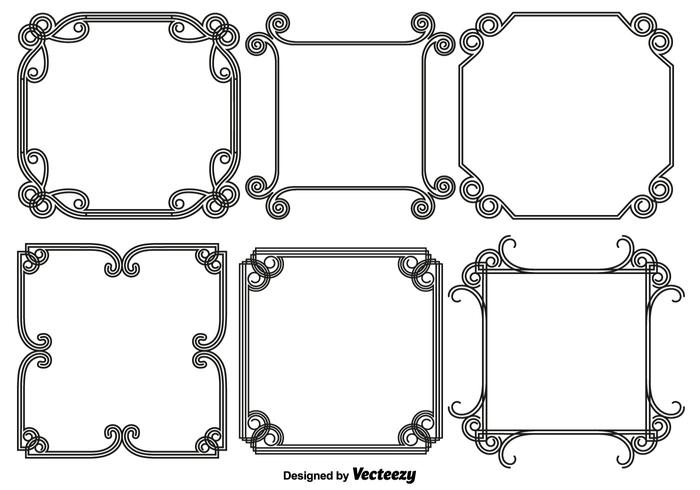 Vector conjunto de cuadros / bordes abstractos