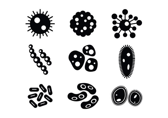 Bacteria, Bug, Virus, Mold Vector Icon Set