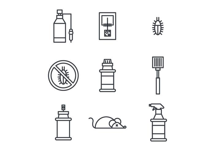 Outlined Icons About Insecticide vector