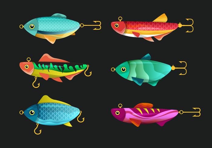 Conjunto de vector de aparejos de pesca