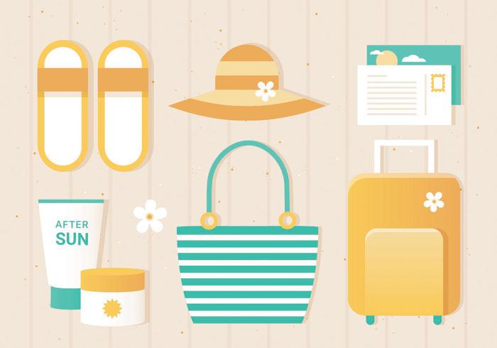 Free Flat Vector Summer Elements Free Flat Vector Summer Elements