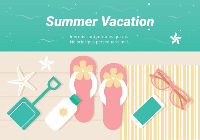 Free Summer Vacation Vector Illustration Free Summer Vacation Vector Illustration