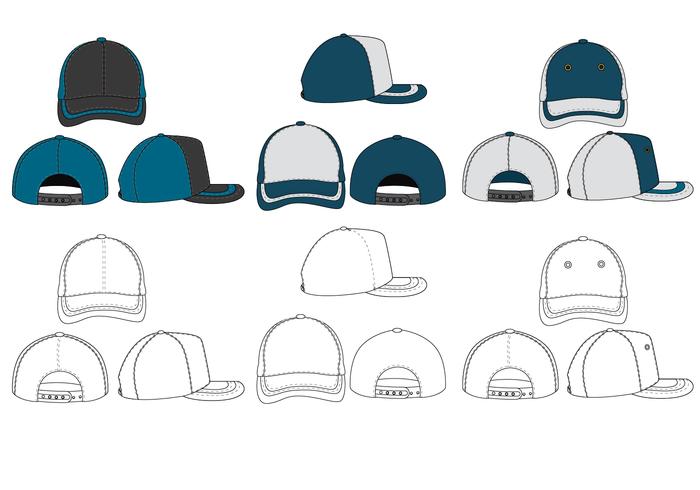 The Blank Trucker Hat Vector Pack 148869 Vector Art at Vecteezy