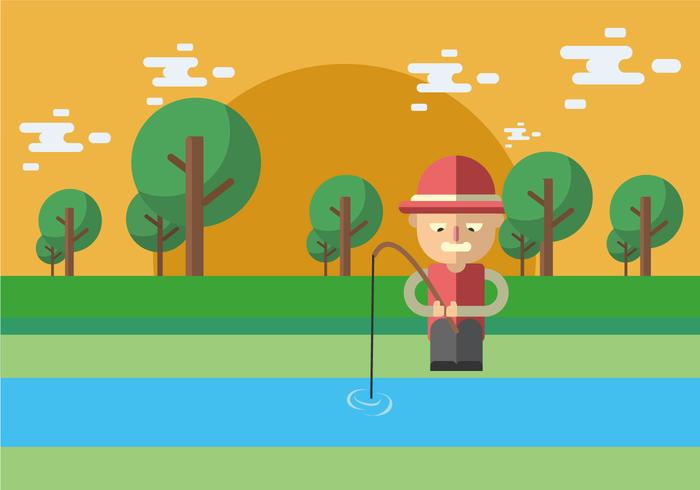 Fishing On The River Banks Vector Fishing On The River Banks Vector