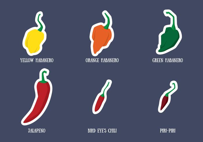 Habanero Y Chili Vector