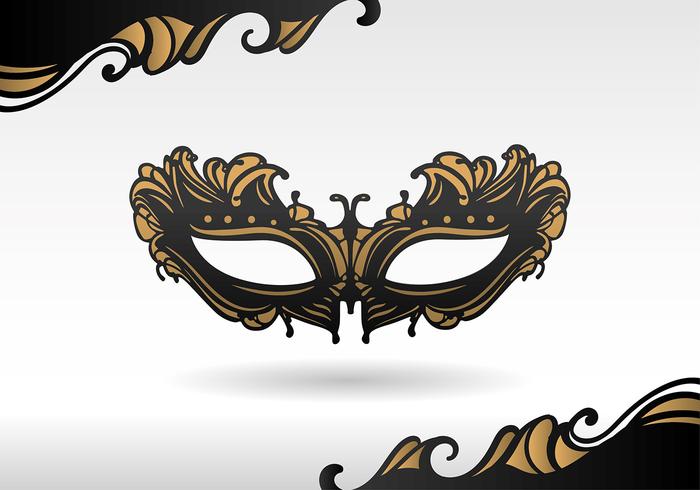 Masquerade Black Mask Vector