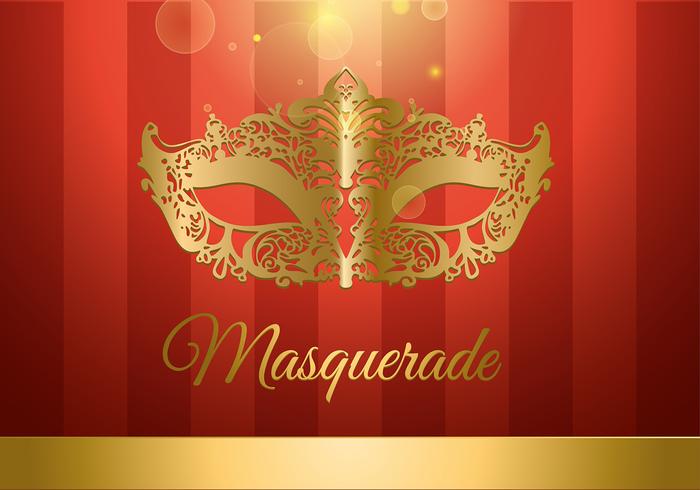 Masquerade Ball Gold and Red Free Vector