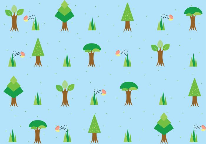 Tree With Roots Pattern Vector