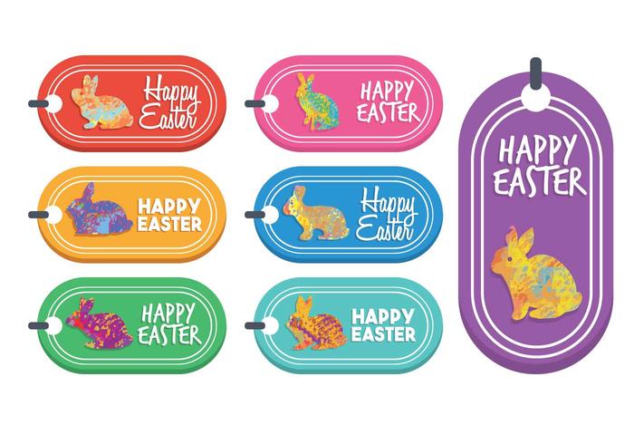 Easter gift tag vector set