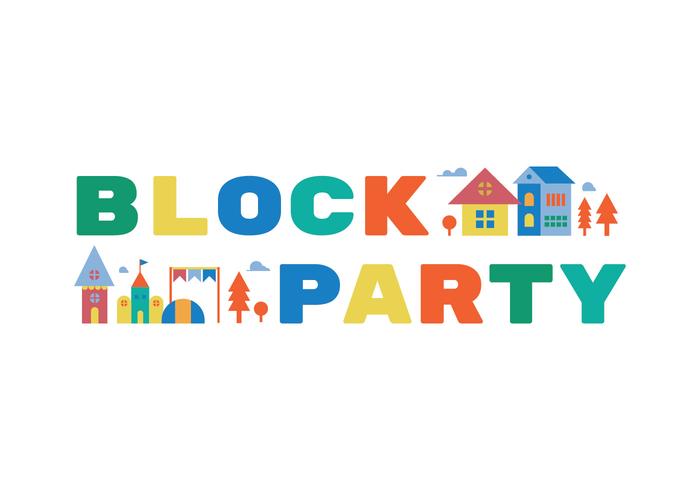 Block party illustration vector