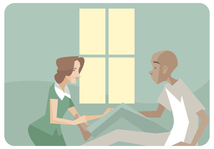 Physiotherapist Giving a Leg Massages Vector