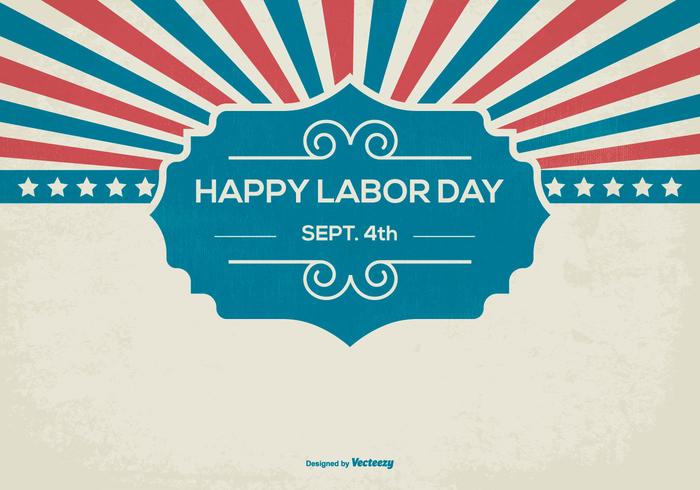 Retro Happy Labor Day Background vector