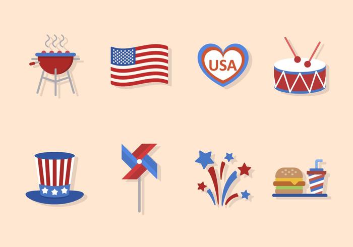 Flat USA Independence Day Vectors