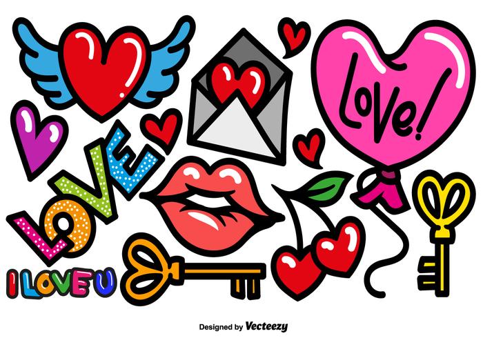 Vector Cartoon Love Icons