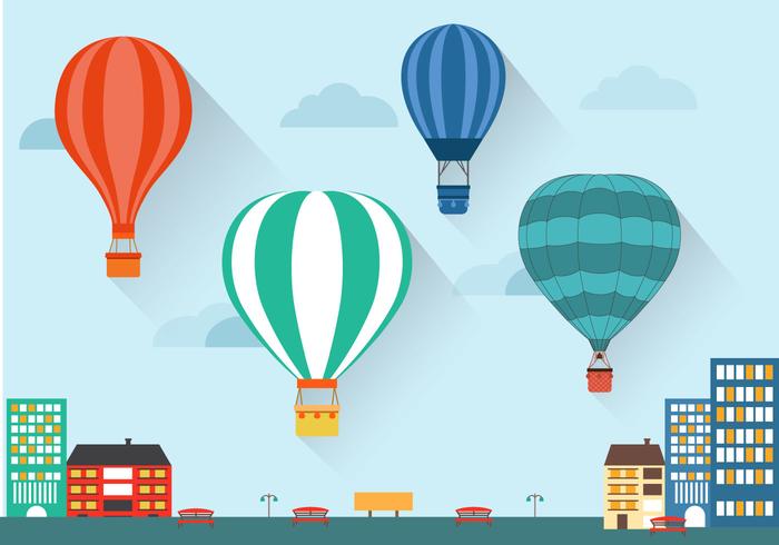 Flat Air Balloon Vector Flat Air Balloon Vector