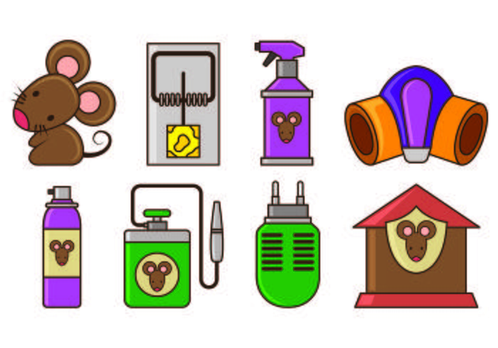 Set Of Mouse Trap Icons vector