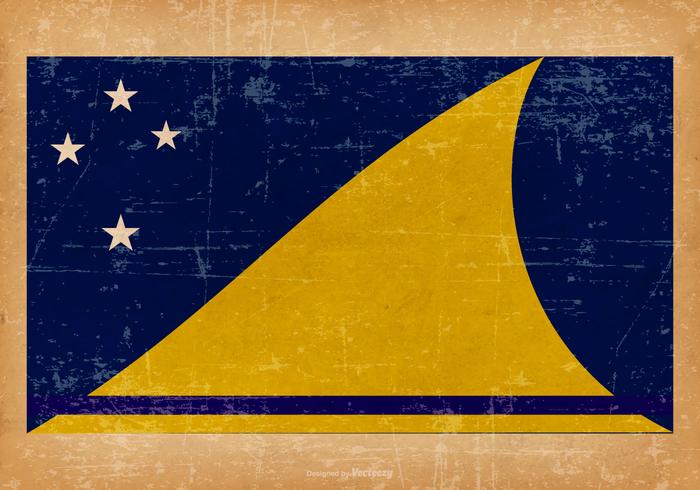 Old Grunge Flag of Tokelau vector