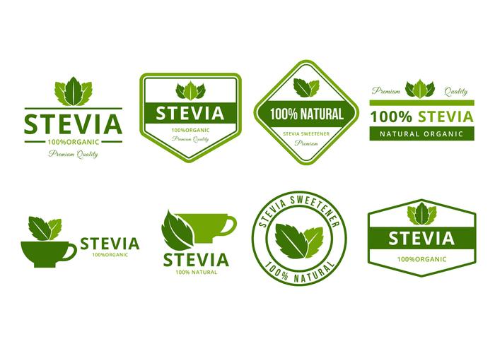 Logo Stevia libre y insignias vectoriales vector