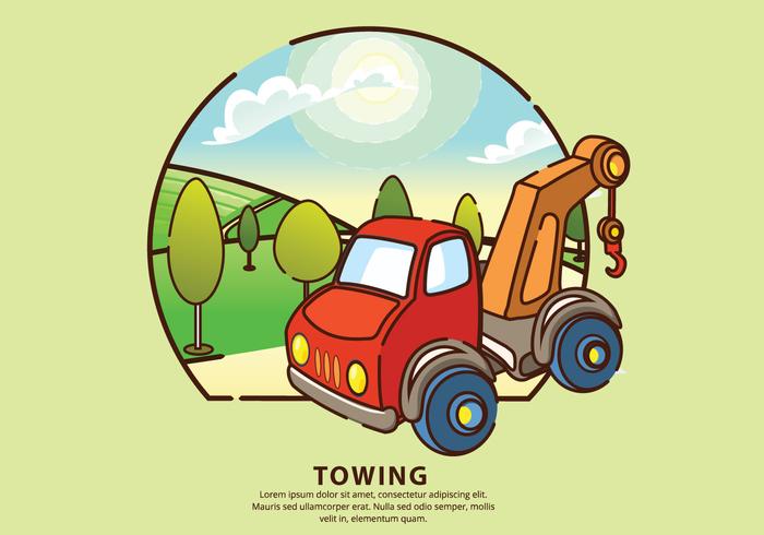 Towing City Mechanic Service Vector Illustration