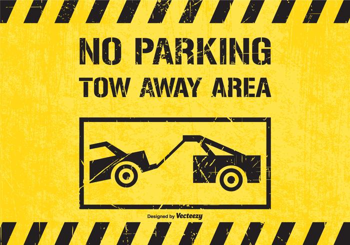 No Parking Tow Away Area Traffic Sign Vector