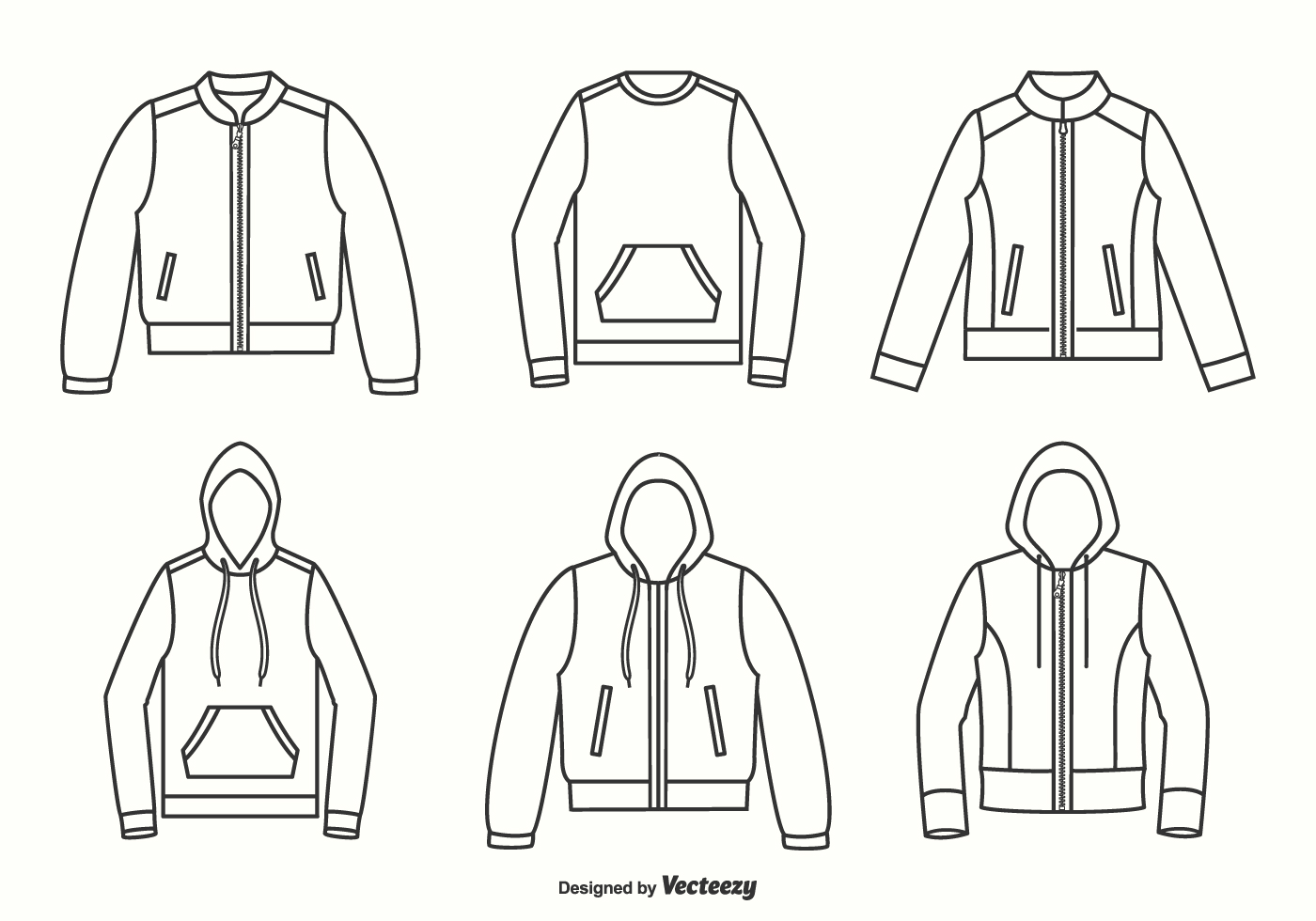 Jackets Hoodies And Sweater Outline Vector Design Download Free