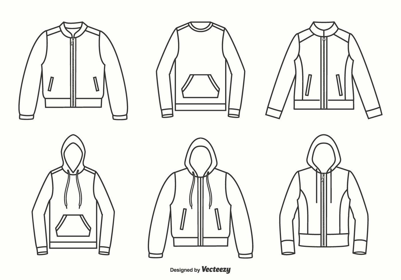 Download Jackets, Hoodies And Sweater Outline Vector Design 149010 ...