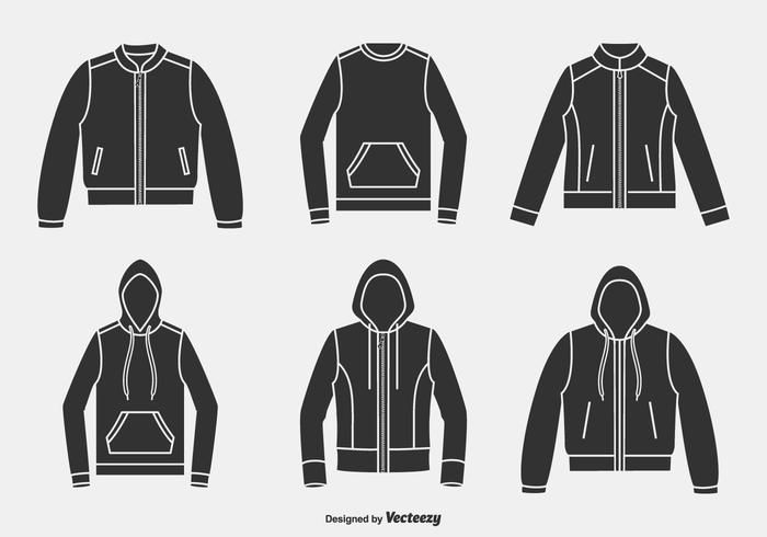 Silhouette Jackets, Hoodies And Sweaters Vector Icons 149012 Vector Art