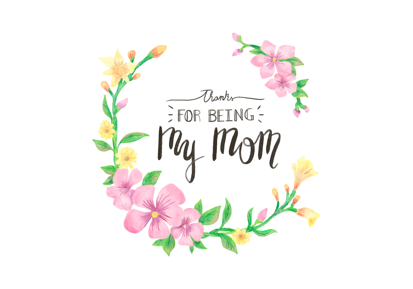 Download Cute Vector Floral Frame With Lettering for Mother's Day ...