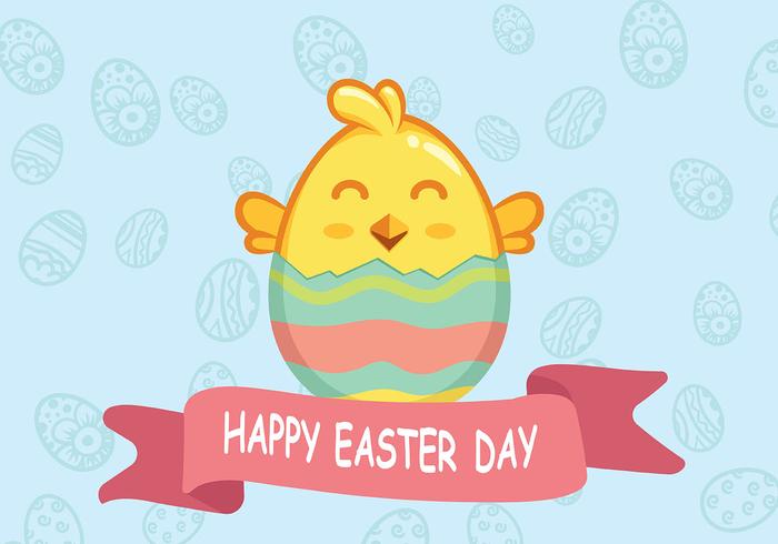 Easter Chick Background Vector