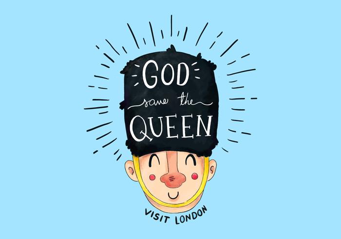 Cute London Soldier Vector Character 
