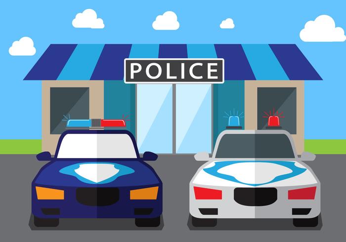 Police Car Vector Background 