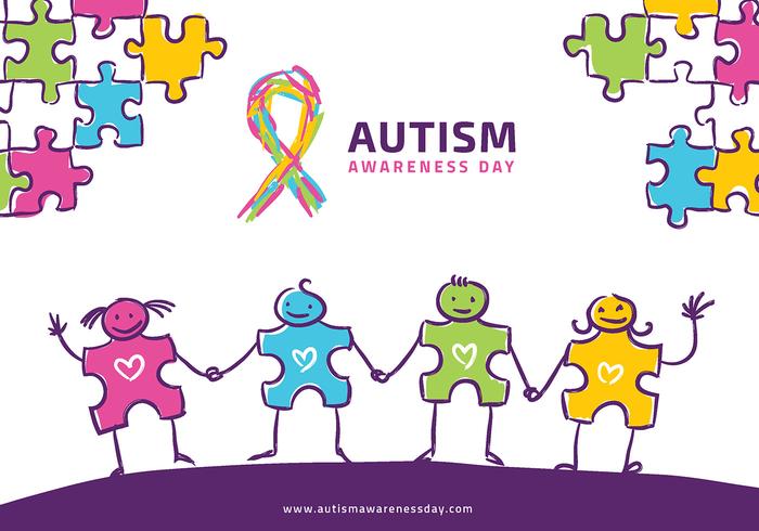 Autism Awarness Doodle Free Vector