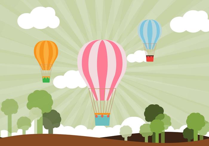 Flat Air Balloon Vector 