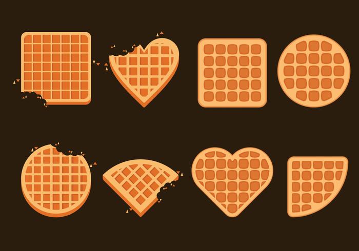 Belgium Waffles Illustration Set vector