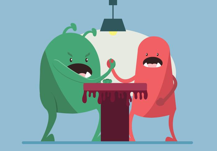 Arm Wrestling Monster Vector Arm Wrestling Monster Vector