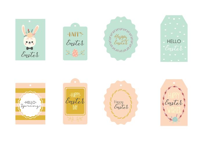 Spring Easter Gift Tag vector