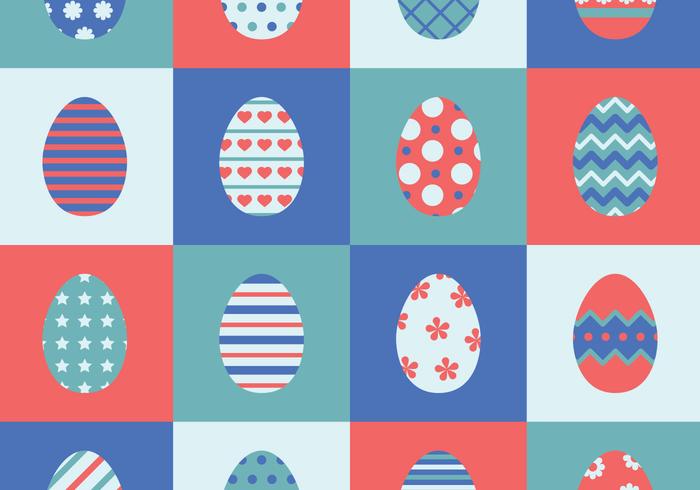 Conjunto De 16 Huevos De Pascua vector