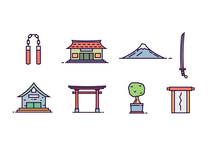 Objetos de Cultura Japonesa vector