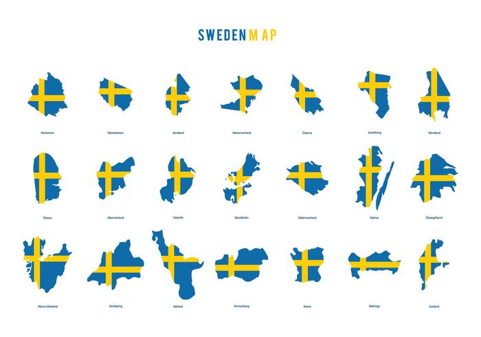 Vector de mapa de Suecia