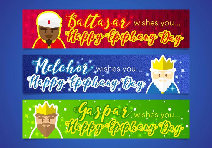 Epiphany Kings Magic Banners Vector