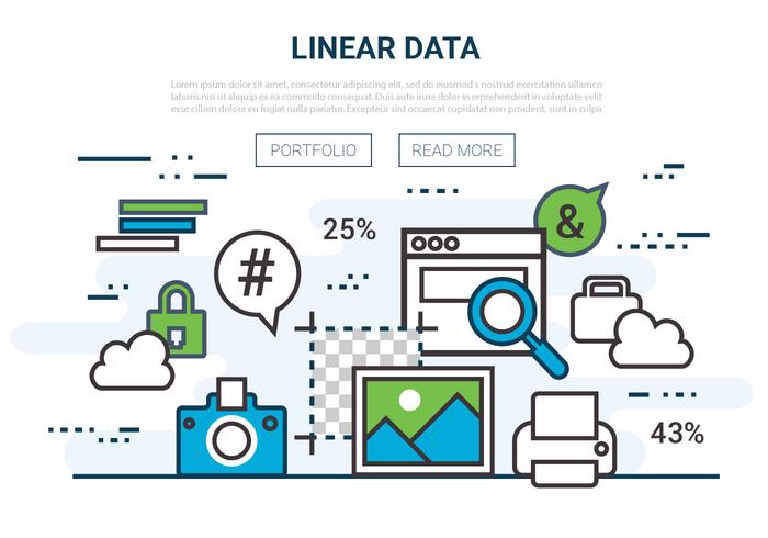 Free Flat Linear Vector Infographic