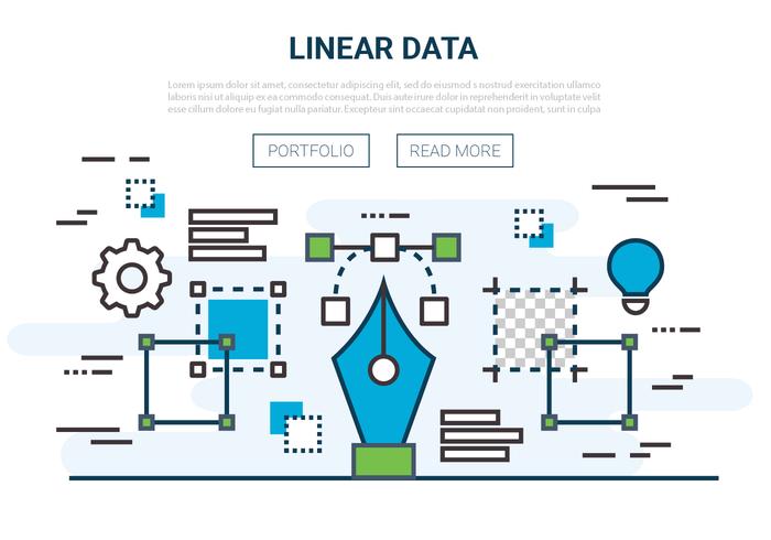 Ilustración vectorial lineal plana libre vector