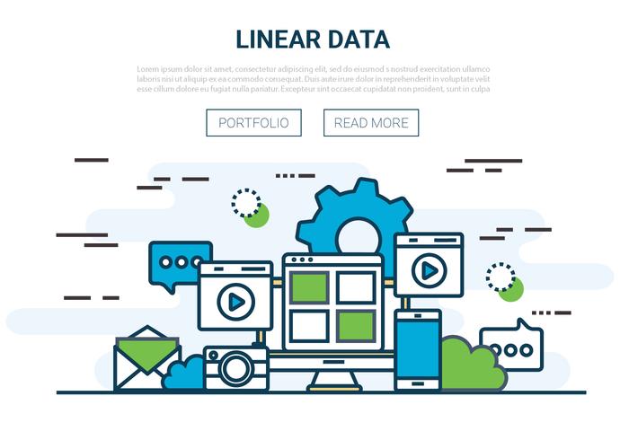 Ilustración vectorial lineal plana libre vector