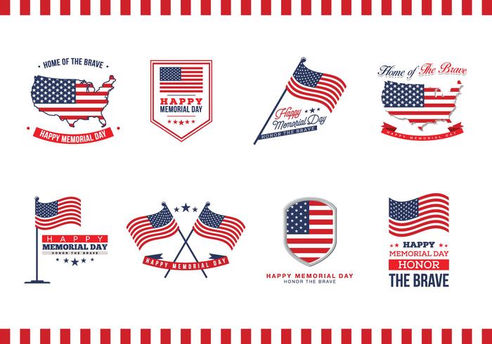 Memorial Day Badges Vector