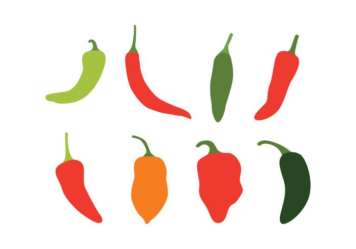 Chili Peppers Vector Set