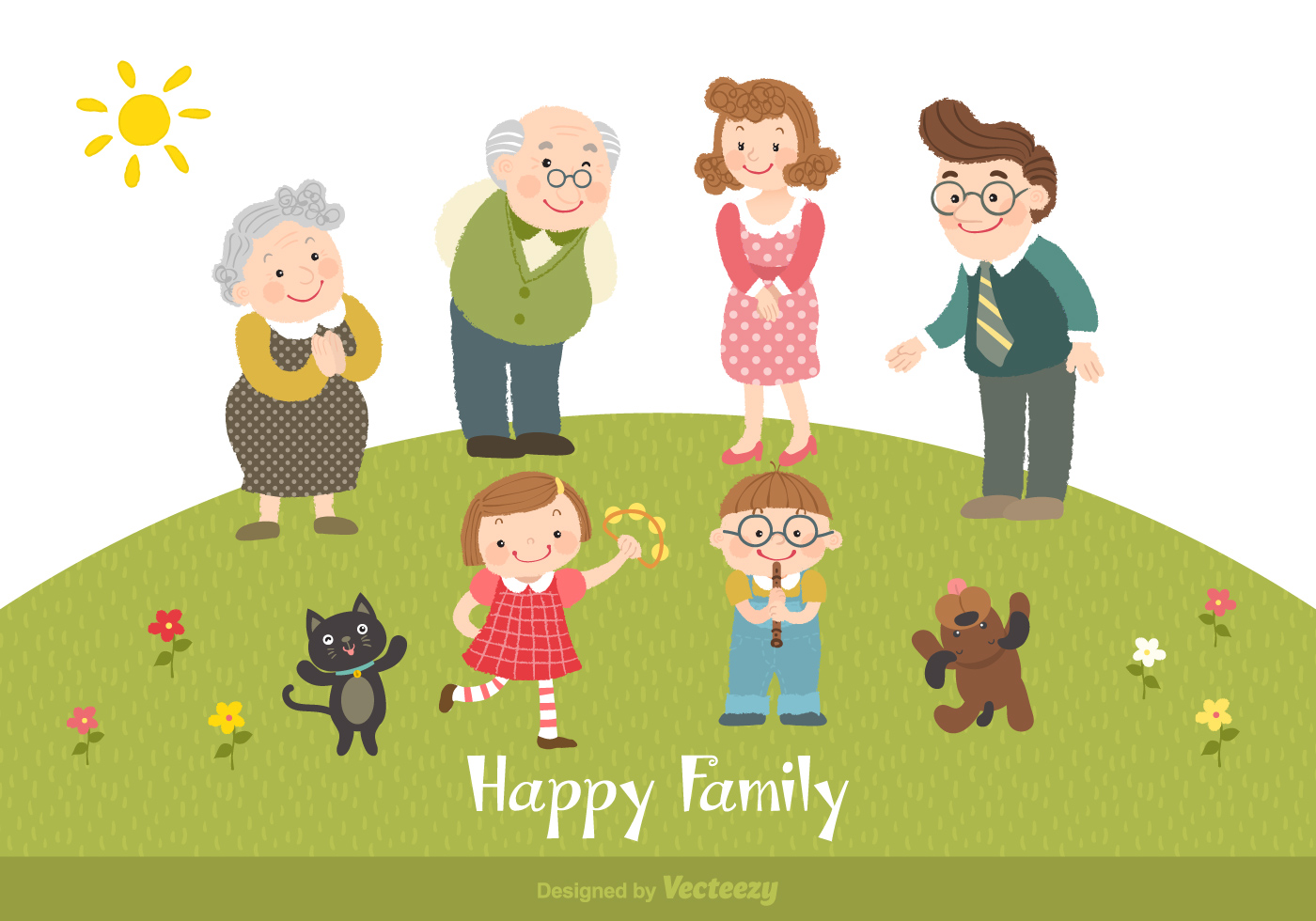 Download Happy Family Cartoon Vector Illustration 149233 Vector Art ...