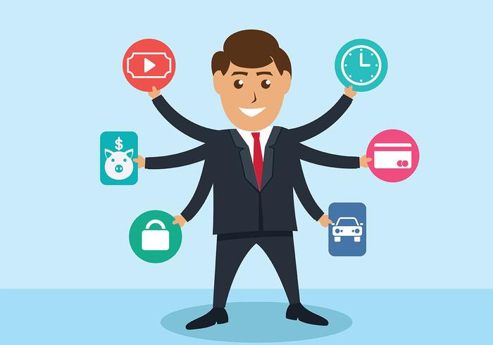 Multitasking Illustration Vector Multitasking Illustration Vector