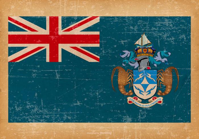 Grunge Flag of Tristan de Cunha vector