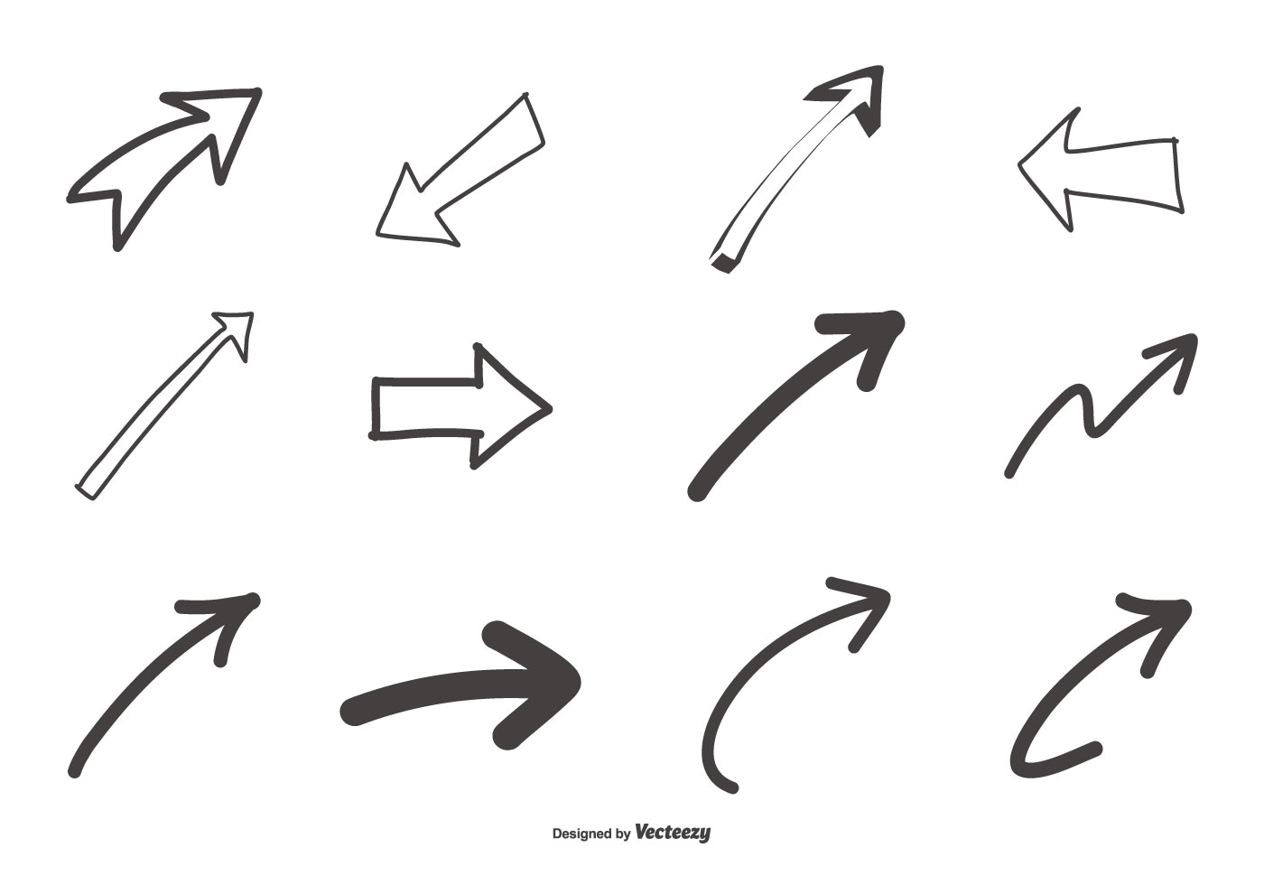 Download Hand Drawn Arrows Collection - Download Free Vectors, Clipart Graphics & Vector Art